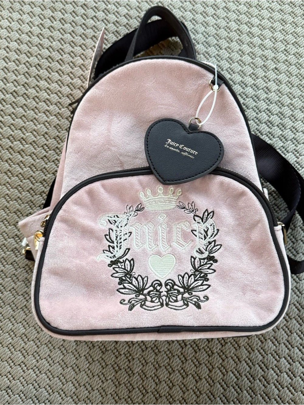 Juicy couture dusty blush pink heritage backpack NWT rare find
